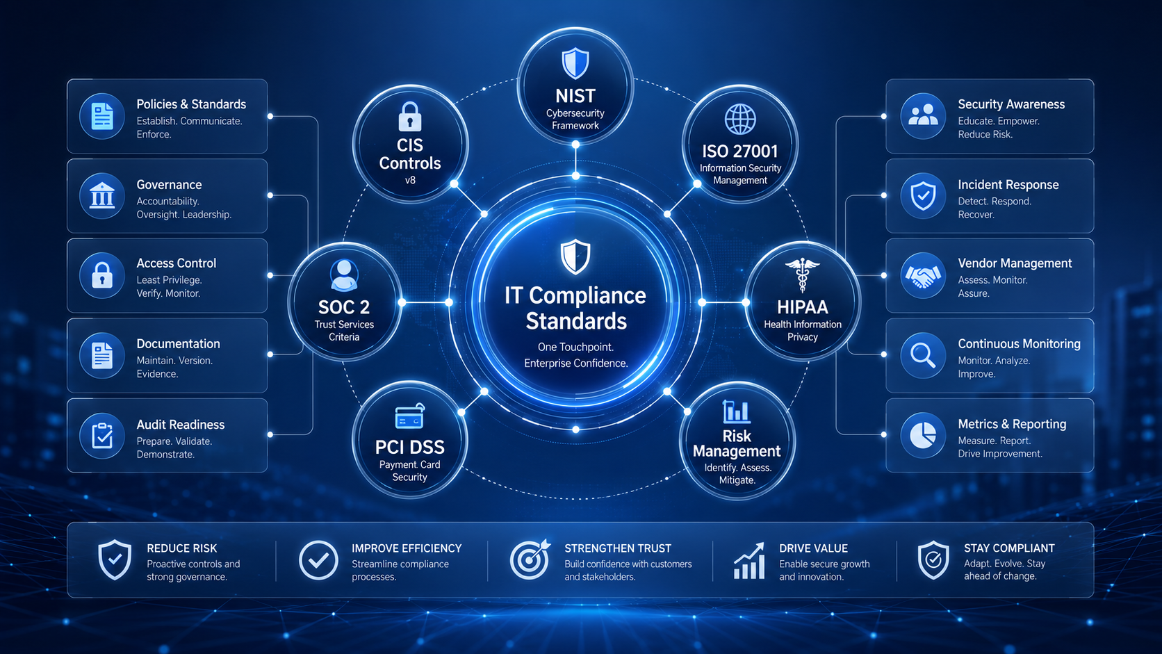 IT Compliance Standards, SOC2, NIST, HIPPA, Controls, PCI DSS, FTC Safeguards